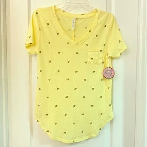 Love Charm bee print yellow women’s top
